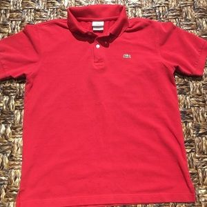 Big Boys Lacoste Red Polo Shirt